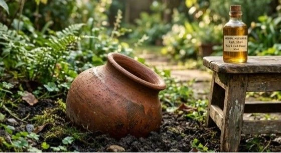 Traditional earthing water and natural oil preparation